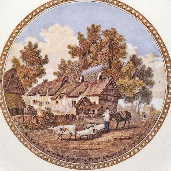 F & R Pratt & Co Plate Depicting Anne Hathaway's Home (Shakespeare's Wife) - Picture 3 of 4
